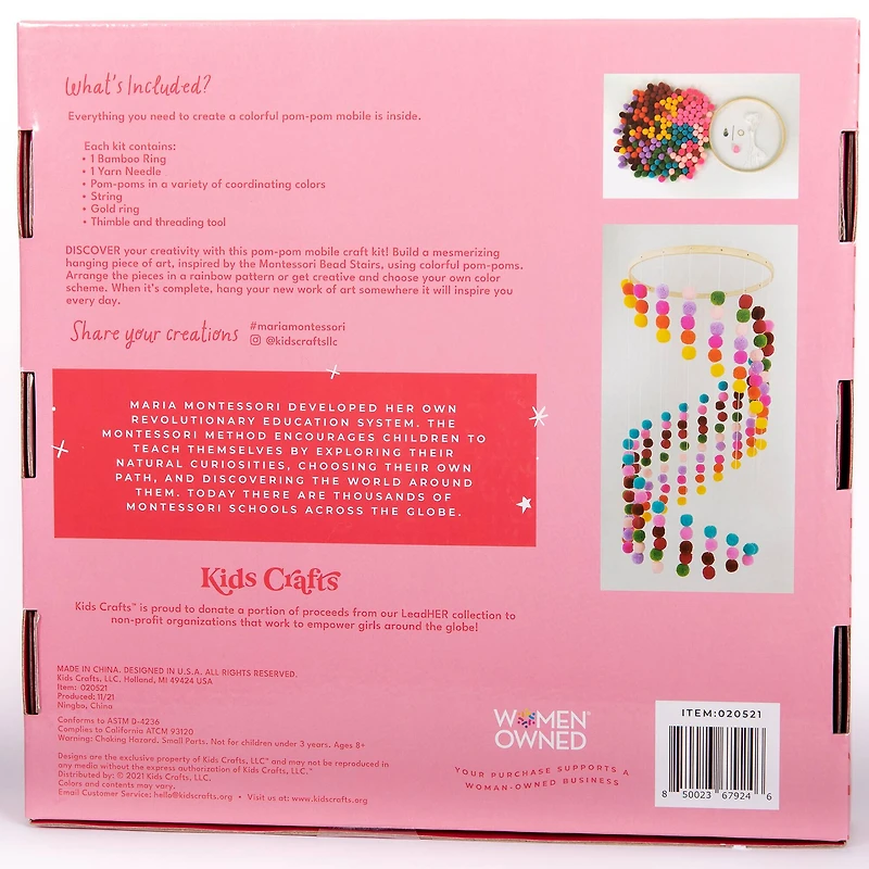 Kids Crafts Discover Like Maria Bead Stair Pom Pom Mobile Craft Kit