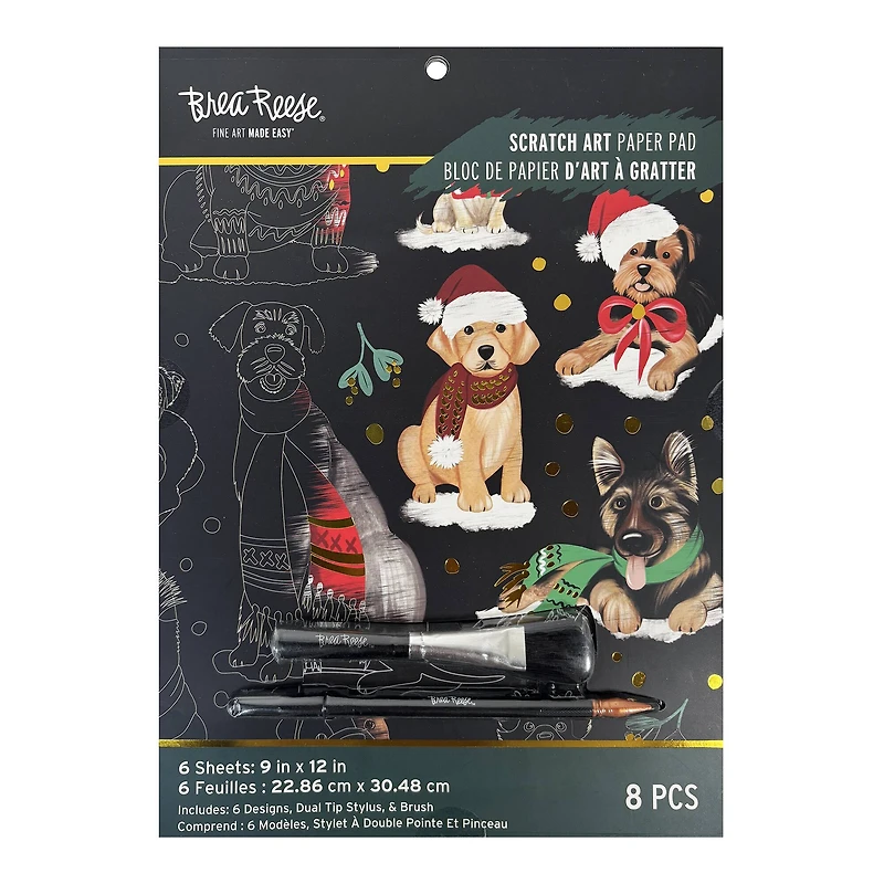 Brea Reese™ 9" x 12" Christmas Pets Scratch Art Paper Pad
