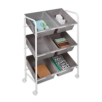 Honey Can Do Gray/White 6-Bin Rolling Cart