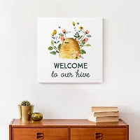 Designs Direct Welcome To Our Hive Canvas Wall Art
