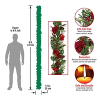 9ft. Decorated Vienna Waltz Garland with LED Lights