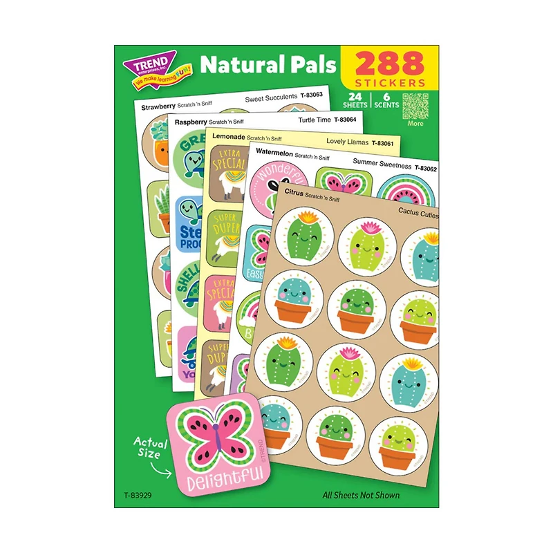 TREND Enterprises® Natural Pals Scratch 'n Sniff Stinky Stickers® Variety Pack, Pack of 288