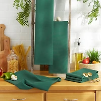 DII® Dark Green Flat Woven Dishtowels Set of 6