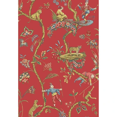 Wallpops Tomato Chinoise Exotique Scalamandre Self Adhesive Wallpaper