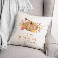 Happy Golden Autumn Throw Pillow