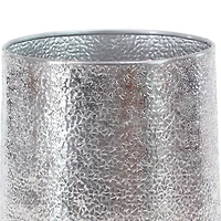 Set of 3 Silver Aluminum Glam Planter, 12", 16", 20"
