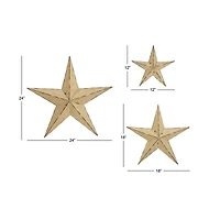 Cream Stars Rustic Metal Wall Decor Set