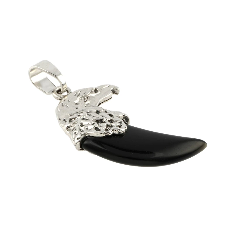 Rhodium & Obsidian Eagle Pendant by Bead Landing™