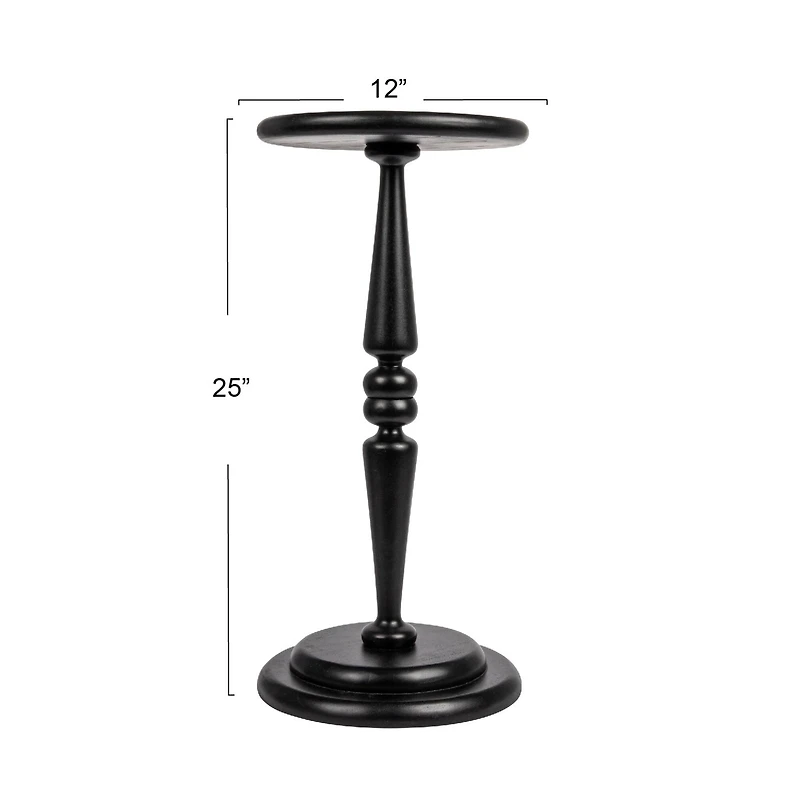 Hello Honey® 25" Black Bishop Pedestal Cocktail Side Table