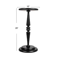 Hello Honey® 25" Black Bishop Pedestal Cocktail Side Table