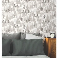RoomMates Netflix Stranger Things Hawkins Woods Taupe Peel & Stick Wallpaper