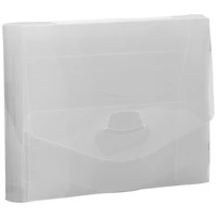 JAM Paper 4" x 6" Clear Plastic Tuck Flap Portfolio, 4ct.