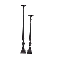 Aluminum Tall Floor Pillar Candle Holder Set