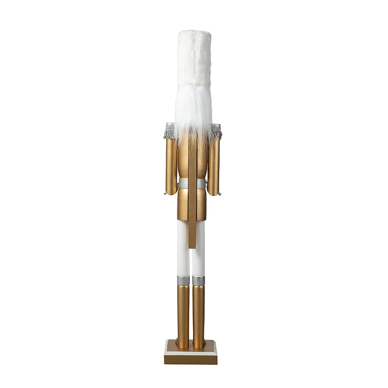 Glitzhome® 42" Gold & White Christmas Nutcracker