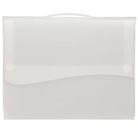 JAM Paper Clear 12" x 9.5" Plastic Snap Closure Portfolio