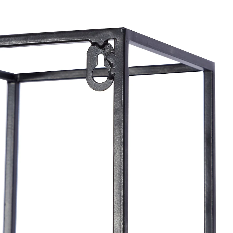 36" Black Metal Contemporary Wine Rack