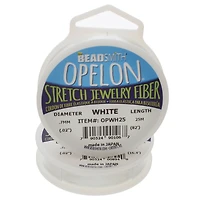 The Beadsmith® Opelon® 0.7mm White Stretch Jewelry Fiber