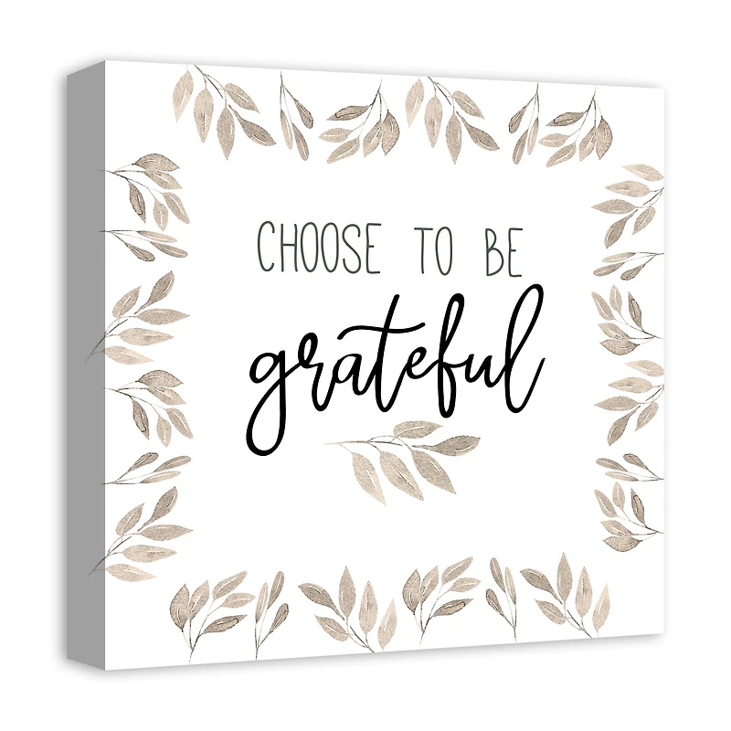 Be Grateful Fall Leaves Canvas Wall Art