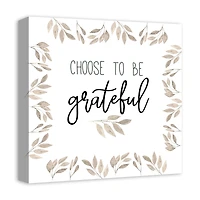 Be Grateful Fall Leaves Canvas Wall Art
