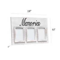  Elegant Designs Whitewash Memories 3 Photo Collage 4" x 6" Picture Frame