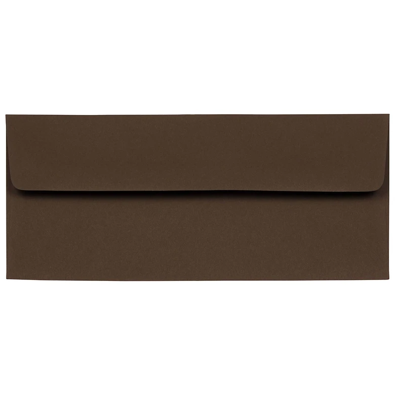 JAM Paper #10 Business Premium Chocolate Brown Straight Flap Envelopes, 50ct.