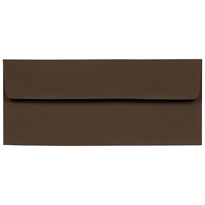 JAM Paper #10 Business Premium Chocolate Brown Straight Flap Envelopes, 50ct.