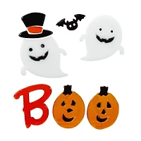 Pumpkin & Ghost "Boo" Halloween Gel Window Clings