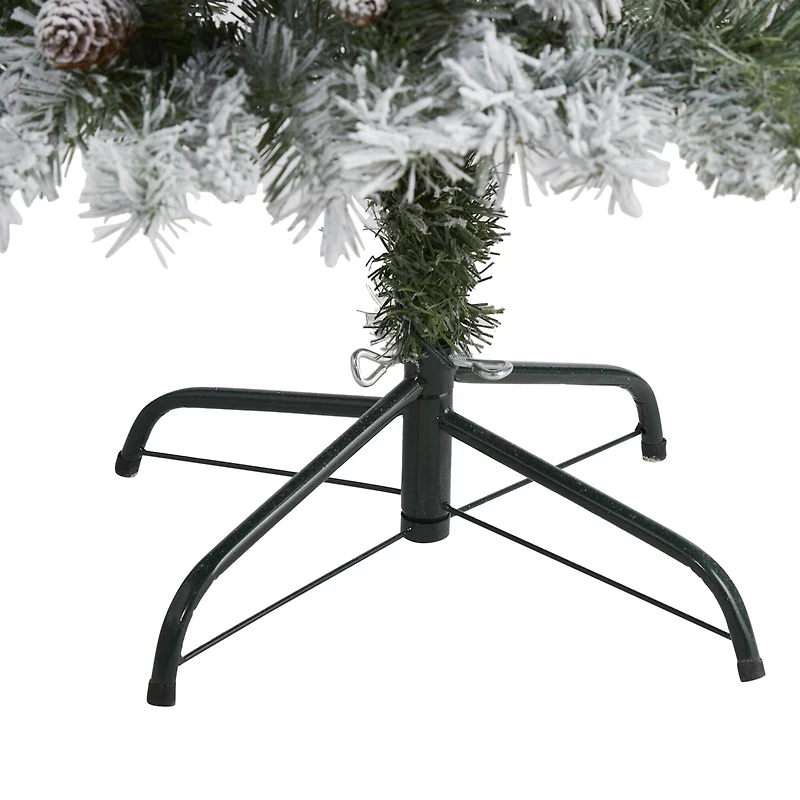 4ft. Unlit Flocked White River Mountain Pine & Pinecones Artificial Christmas Tree