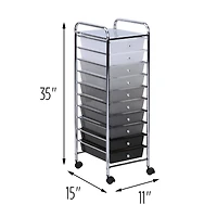 Honey Can Do 10-Drawer Grayscale Rolling Storage Cart