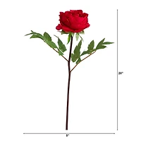 20" Red Peony Flower Stems, 3ct.