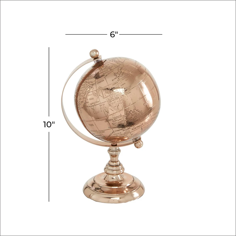 10" Rose Gold Aluminum Traditional Globe