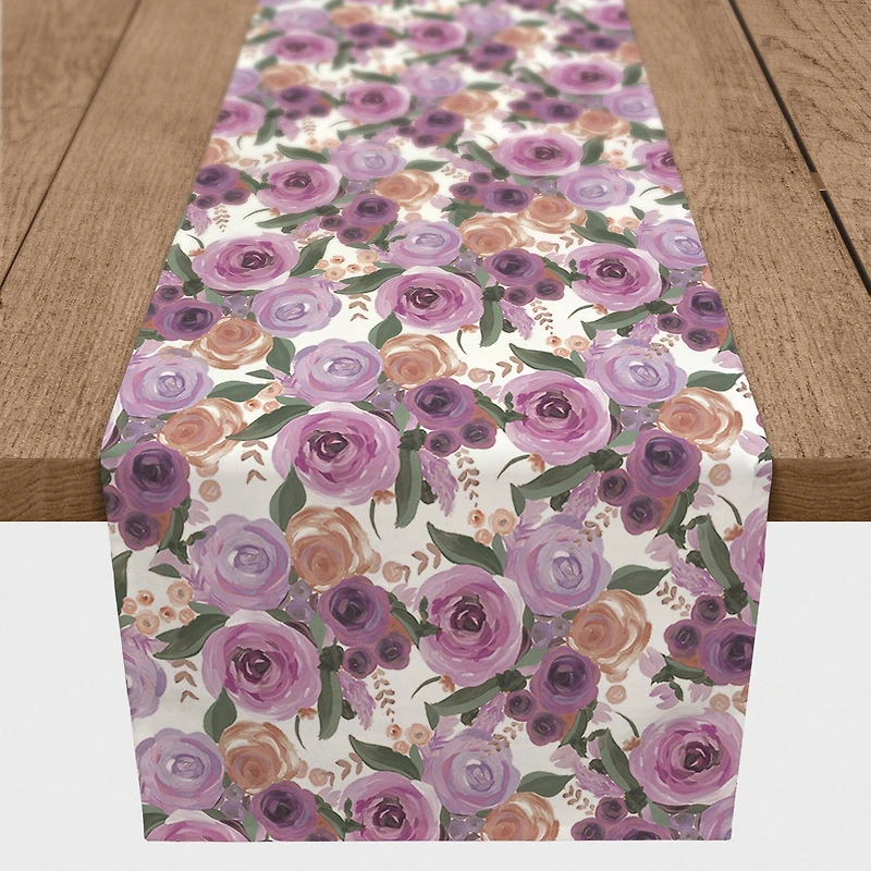 Rust & Violet Florals Outdoor Table Runner