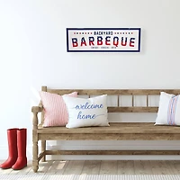 23" Backyard Barbeque Americana Metal Wall Sign