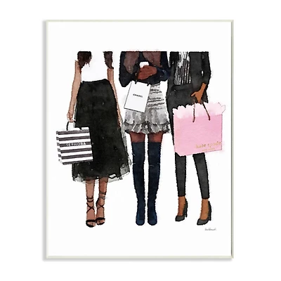 Stupell Industries Fashion Models Brands Glam Watercolor Wood Wall Plaque