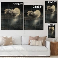Designart - Full Moon In Cloudy Night Sky VI