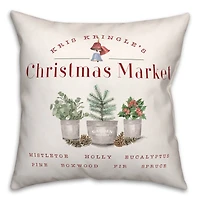 Kringle's Christmas Market Throw Pillow