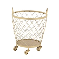 Modern Gold Metallic Rolling Basket Set