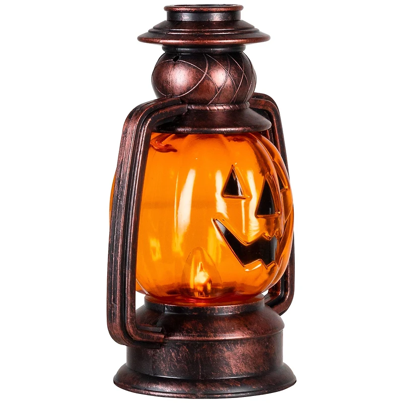 16.75" Orange Flickering Halloween Jack O' Lantern Pathway Markers, 3ct.