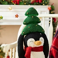 Glitzhome® 21.25" Christmas Fabric Penguin with Top Tree Décor