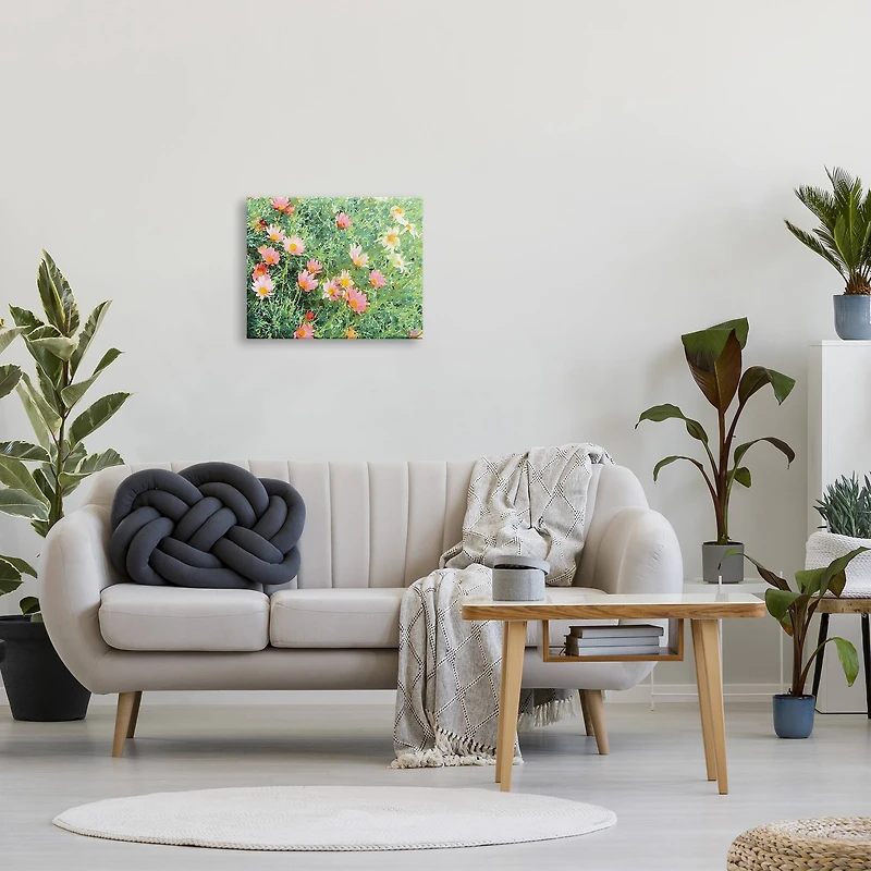 Stupell Industries Impressionistic Pink Carnations In Green Field Canvas Wall Art