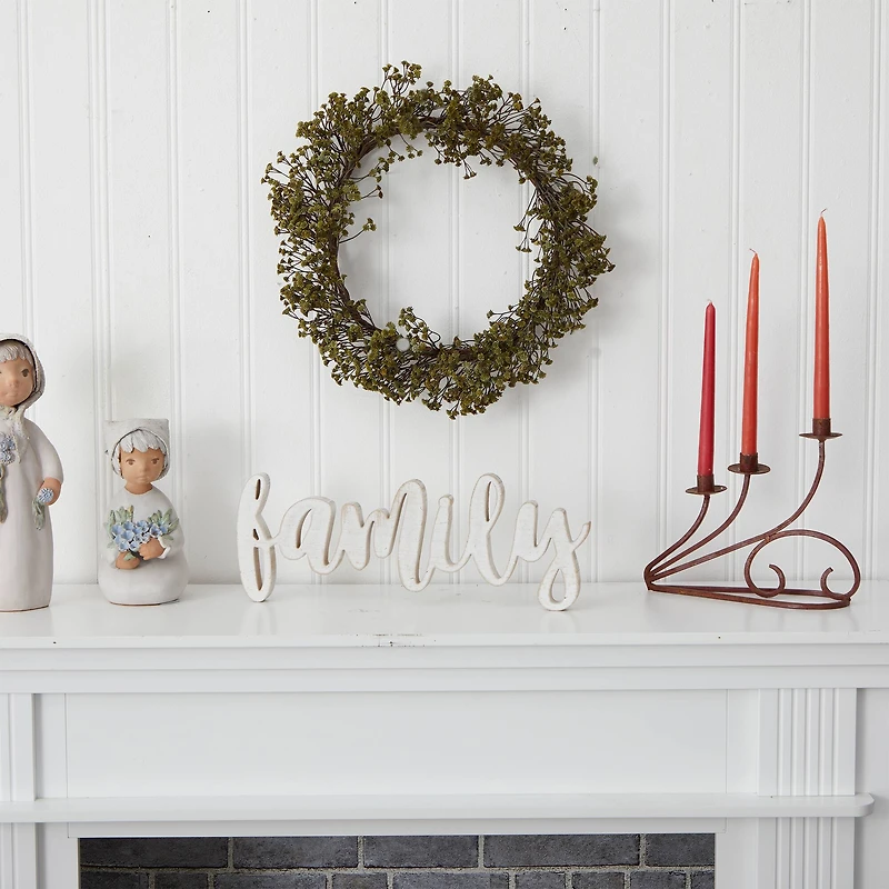 20" Autumn Baby's Breath Artificial Wreath