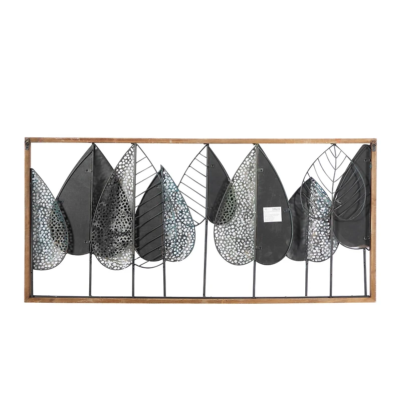 47" Brown Modern Leaves Wall Décor