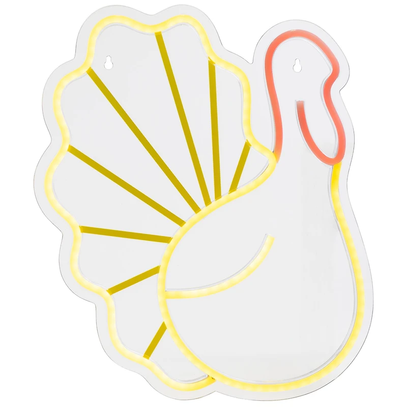 15" LED Neon Style Fall Harvest Turkey Window Silhouette
