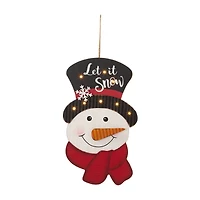 Glitzhome® 19" Lighted Snowman Wall Décor