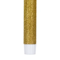 12" Gold Glittered Flameless Taper Candles, 2ct.