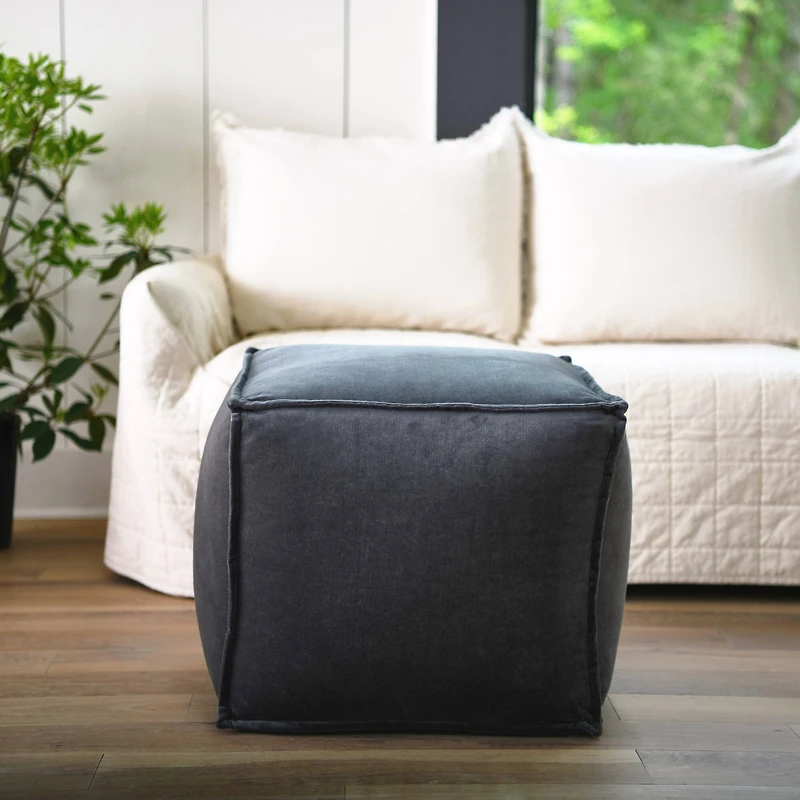 Hello Honey® 18" Modern Boho Cotton Velvet Pouf