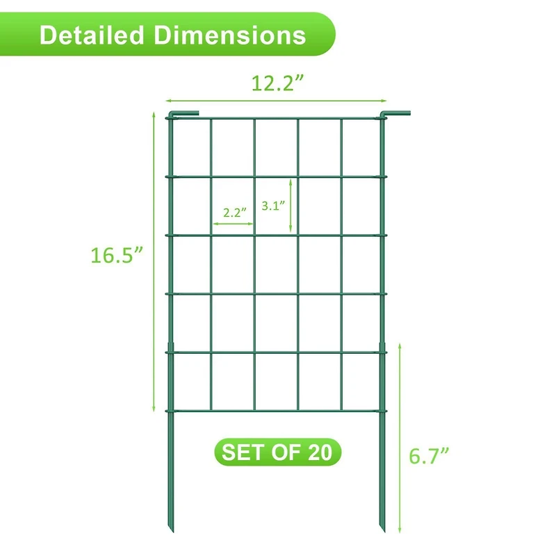 NEX™ Green Rustproof Folding Fence, 20ct.