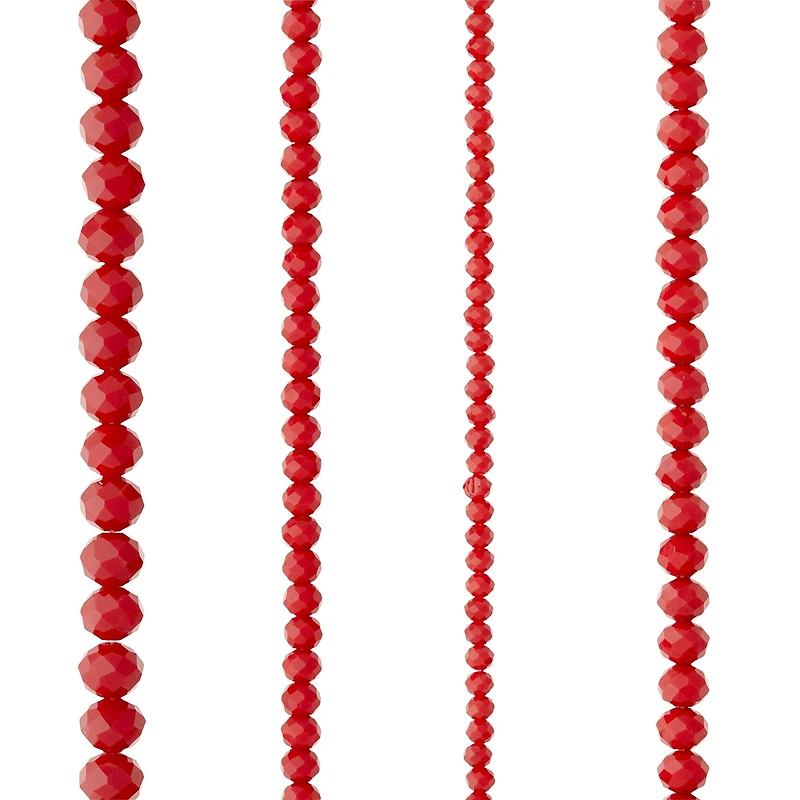 Red Faceted Glass Rondelle Beads by Bead Landing™