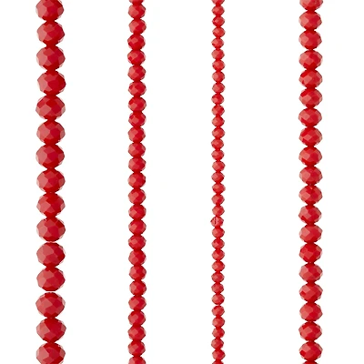 Red Faceted Glass Rondelle Beads by Bead Landing™