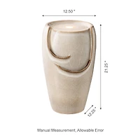 Glitzhome® 21" Sand Beige LED Ceramic Fountain